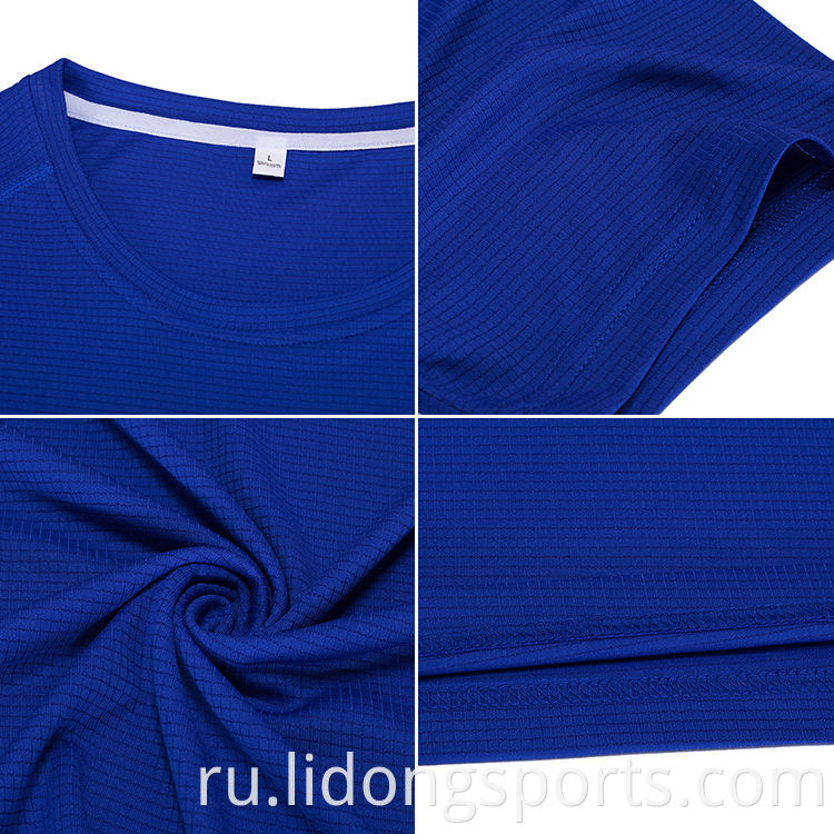 Обычный светло-голубой полиэстер тренажерный зал Футболка оптом Slim Fit с коротким рукавом футболка для мужчин 2021